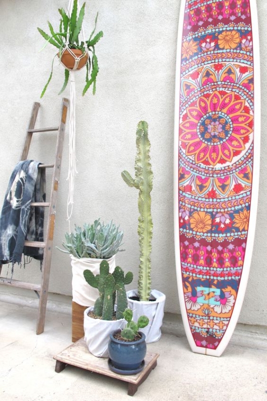 interieuradvies zomer in huis surfplank